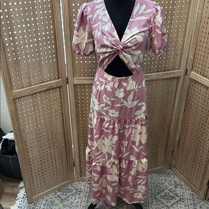 Floral Pink Cutout Dress‎